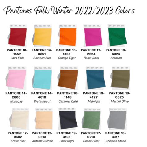 Pantones Fallwinter 20222023 Colors Kbarrett Styling