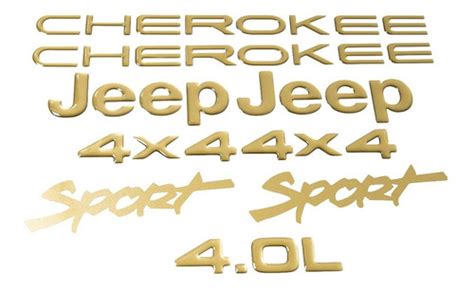 Kit Adesivo Dourado Resinado Jeep Cherokee Sport Verde Dr3 DECALX