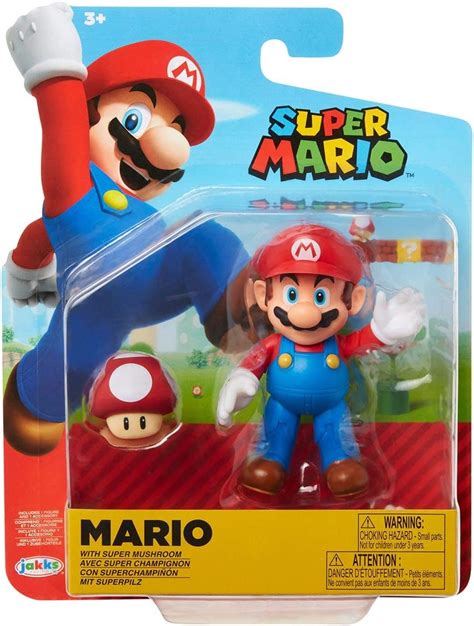 mario with super mushroom world of nintendo super mario figure uk toys and games