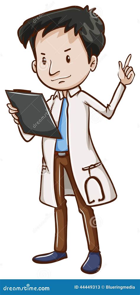 A Simple Sketch Of A Male Doctor Stock Vector Illustration Of Male