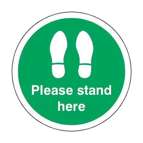 Please Stand Here Floor Sticker Green Safety Uk