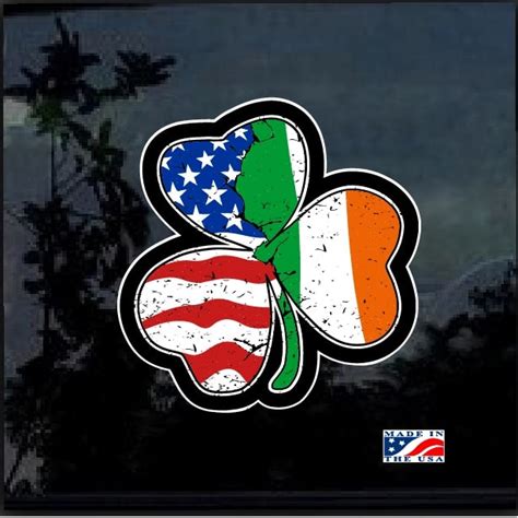 American Irish Shamrock Full Color Decal Sticker Custom Made In The