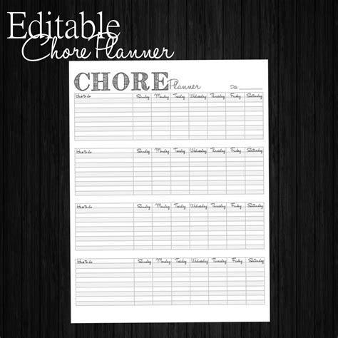 These charts can accommodate many children on one page and can thus be used in the classroom or as a family chore chart. Editable Chore Chart / Planner PDF Instant Download
