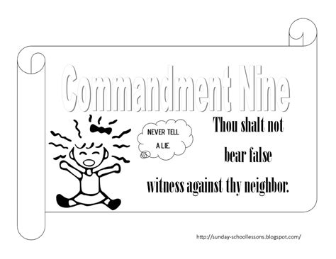 10 Commandments Coloring Pages Numbers Nine And Ten