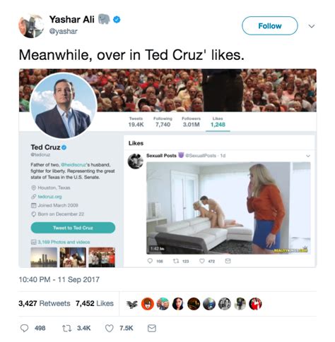 Senator Ted Cruz Liked A Pornographic Tweet This Morning Dallas Observer