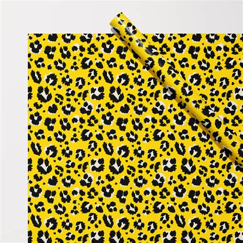 Yellow Leopard Print Wrapping Paper Leopard Wrapping Paper Etsy
