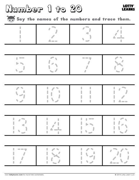 Learn To Write The Numbers From 1 To E The Dashed Lines To Help
