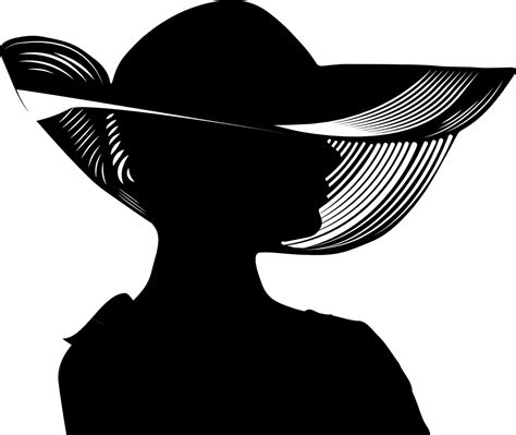 Silhouette Woman With A Hat Image Photography Hat Black Png Download