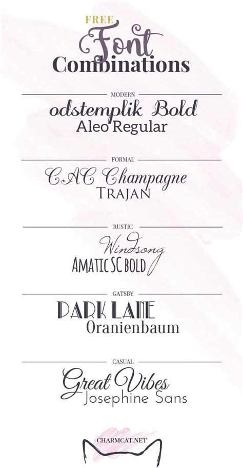 Wedding Invitation Font Five Great Free Font Combinations For