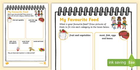 My Favourite Food Activity Sheet Teacher Made