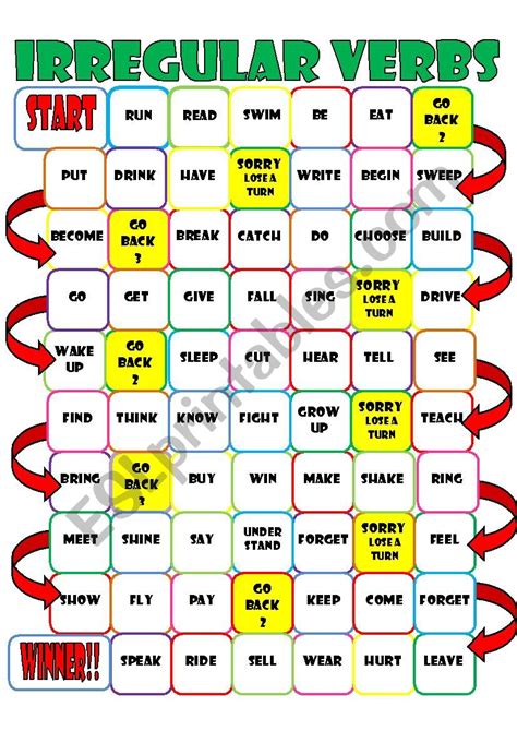 Irregular Verb Boardgame Esl Worksheet By Imelda 62400 Hot Sex Picture