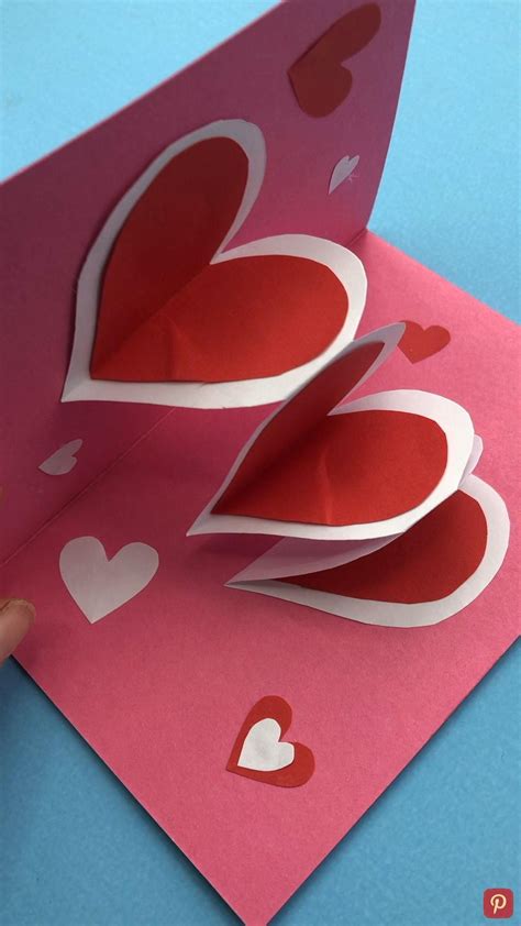 Easy Heart Pop Up Cards In 2020 Heart Pop Up Card Valentines Cards