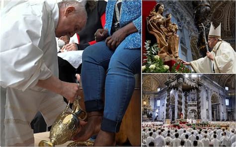 Papa I Riti Del Giovedì Santo Dalla Messa Alla Lavanda Dei Piedi In
