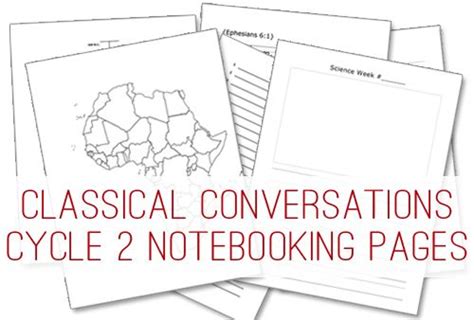 Classical Conversations Cycle 2 Notebooking Printables Life Your Way
