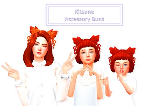 Kitsune Accessory Buns Atashi77 På Patreon Sims 4 Cas Sims Cc Pelo