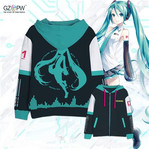 2017 New Anime Diva Hatsune Miku Cosplay Costumes Miku Anime Sweater