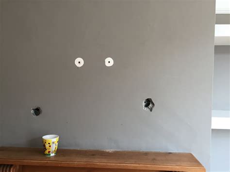Once it's freed between the walls, it should expand to form a complete visual obstruction. Large holes in internal wall from TV cables | DIYnot Forums