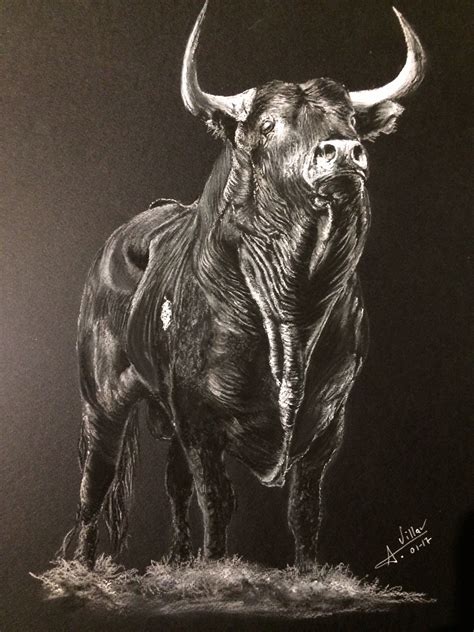 La Mirada Del Toro Dibujo Realizado A Pastel Seco Bull Painting Bull Artwork Bull Tattoos