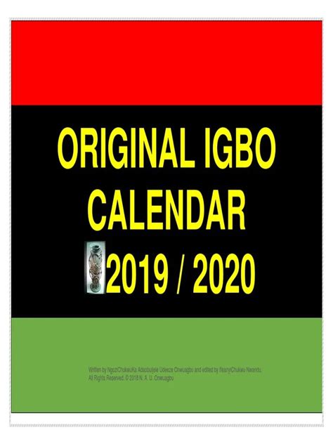 Igbo Calendar January 2023 Get Calendar 2023 Update