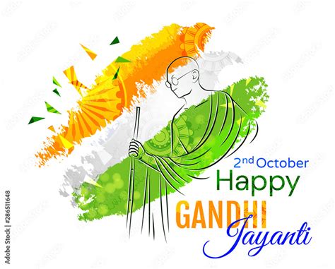 Colorful Poster Or Card Design For The Gandhi Jayanti Holiday