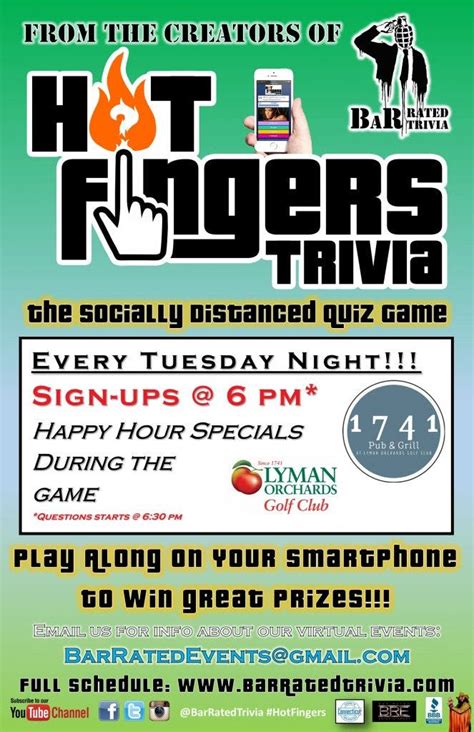 Jul 6 Hot Fingers Trivia At 1741 Pub And Grill Wallingford Ct Patch