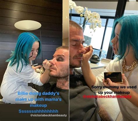 Harper Beckham Uses Her Mum S New Makeup Range To Transform David For