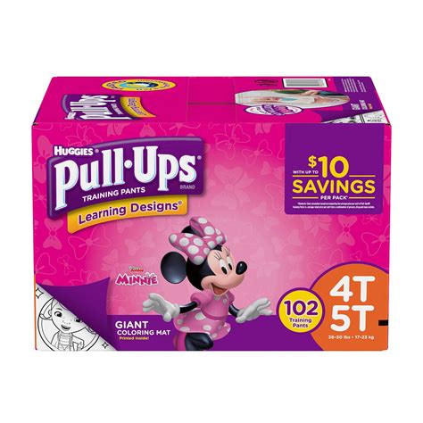 Huggies Pull Ups Training Pants For Girls Size 4t5t Weight 102 Ct