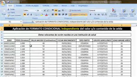Ejemplos De Formato Condicional En Excel 2010 Opciones De Ejemplo