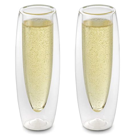 Futuristic Stemless Double Walled Champagne Flutes The Green Head