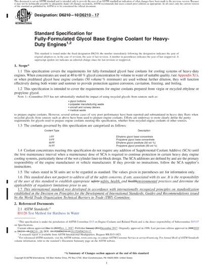 Astm D Red Standard Specification For Fully Formulated Glycol