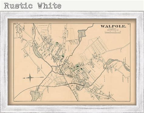 Village Of Walpole Massachusetts 1876 Map Replica Or Etsy