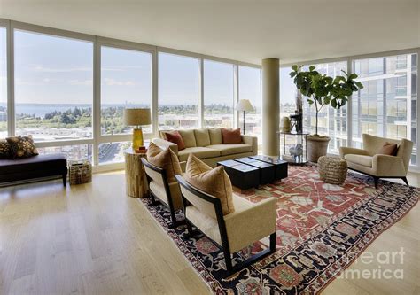 Upscale Living Room In High Rise Condo Photograph By Andersen Ross