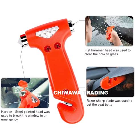 3 In 1 Car Window Breaker Safety Escape Hammer Seat Belt Cutter