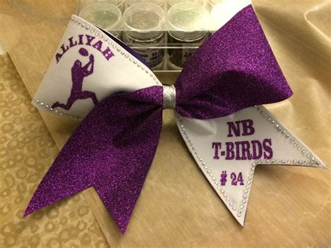 Custom Made Cheer Bows With Name And Team Names Done With Glitter Vinyl Rhinestones And
