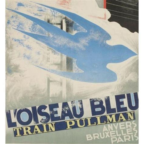 Am Cassandre Original Travel Poster Blue Bird Pullman Train Wagons