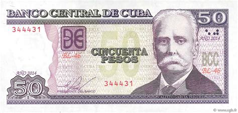 50 Pesos Cuba 2014 P123h Aunc B973809 Banknotes