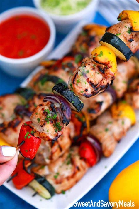 Grilled Chicken Skewers Recipe Video Sweet And Savory Meals