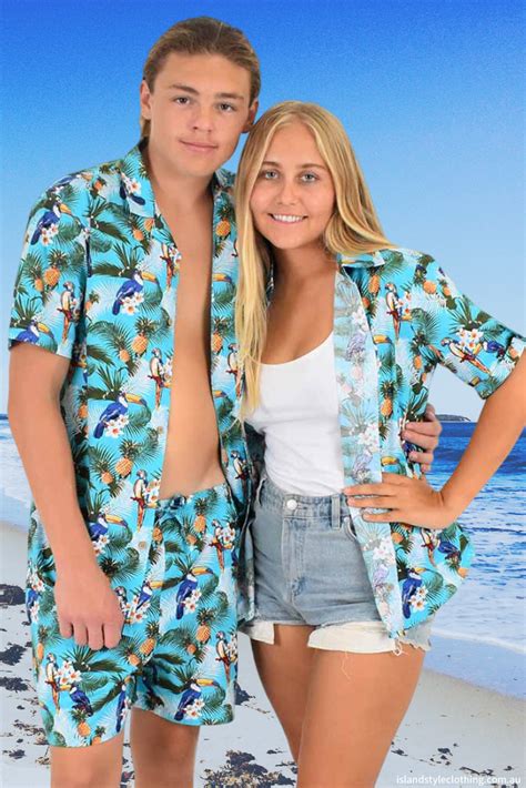 Its Couples Goals In This Toucan Party Print Matching Hawaiian Shirts