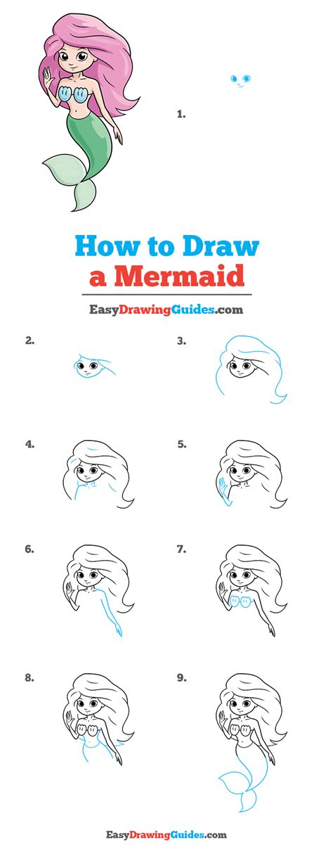 How To Draw A Mermaid Really Easy Drawing Tutorial