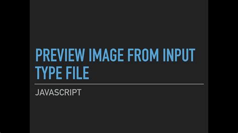 For text files, file input would allow more convenient mechanisms than typing (or cutting & pasting) large pieces of text. Javascript - Preview image from input type file before ...