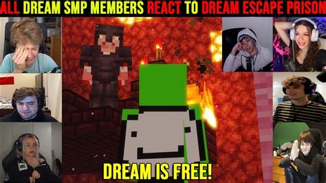 All Dream Smp Members React To Dream Escape Prison Lore Youtube