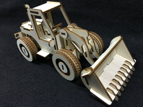 Laser Cut 3d Model Tractor Bulldozer Dxf File Free Download