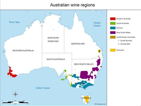 Australia Map Of Vineyards Wine Regions