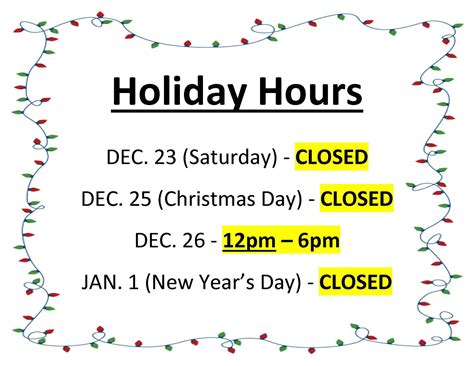 Holiday Hours Mailbox Plus