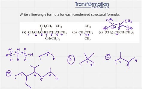 How To Write A Line Angle Formula From Condensed Structural Formula