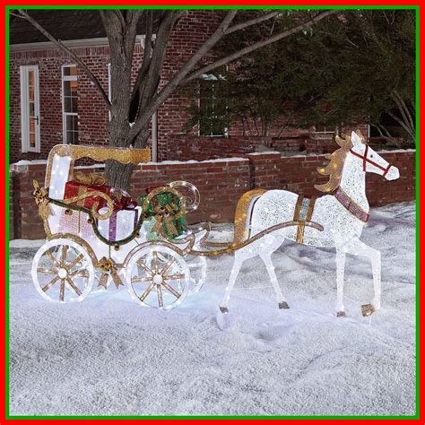PreLit Lighted Christmas Horse Carriage Holiday Outdoor Yard