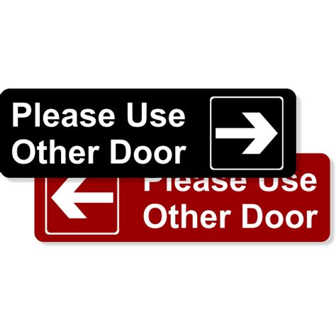 Please Use Other Door Engraved Sign Custom Signs