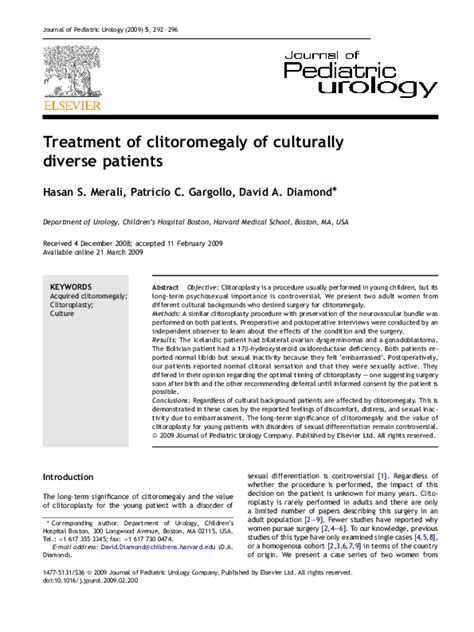 Pdf Treatment Of Clitoromegaly Of Culturally Diverse Patients Hasan