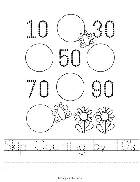 Counting By 10s Worksheet Kindergarten