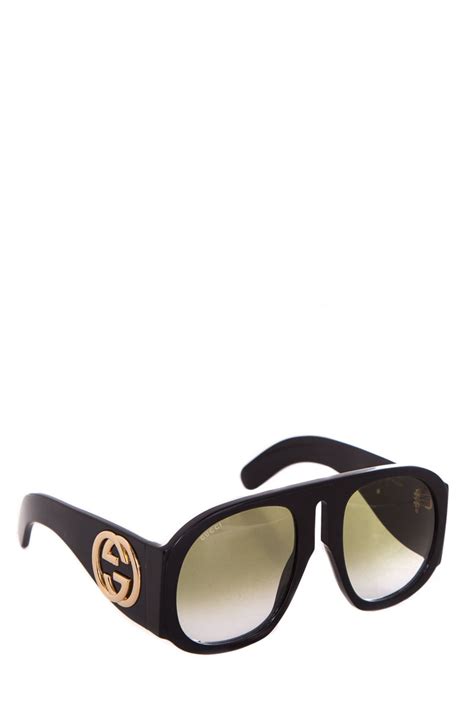 gucci gg0152s black and gold sunglasses shopperboard